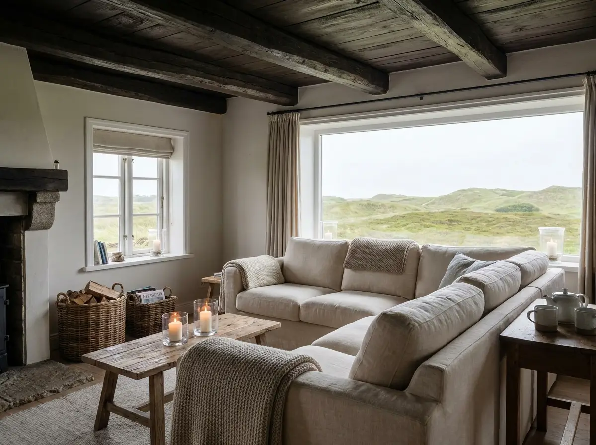 Helles Wohnzimmer mit nordischem Stil